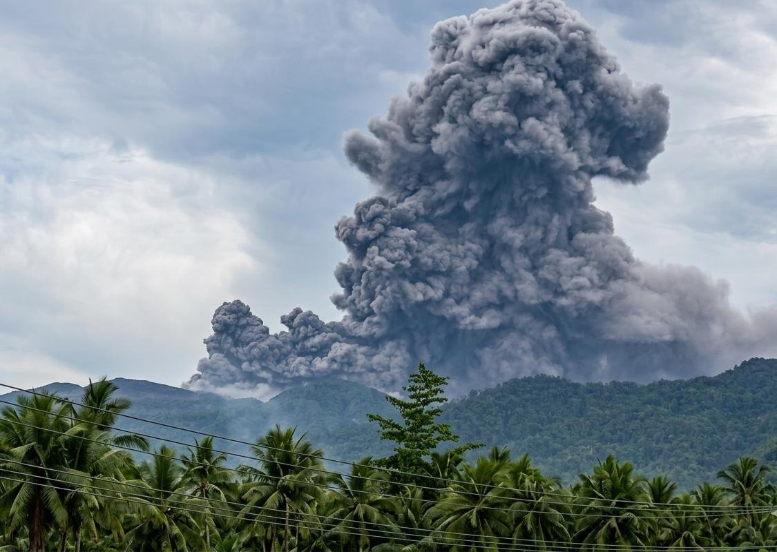 Gunung Dukono di Maluku Utara Erupsi Abu Vulkanik Capai 1,200 Meter.
