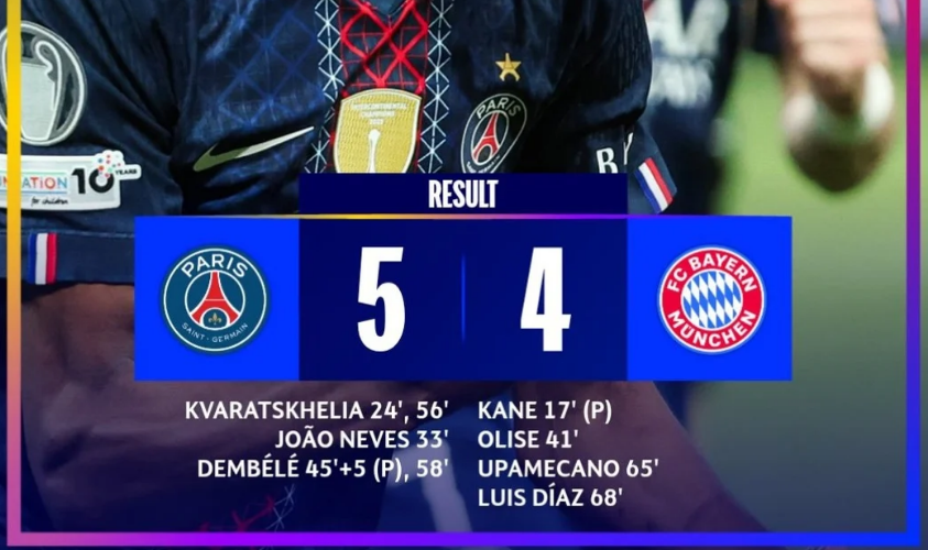 Hujan 9 Gol di Parc des Princes: PSG Tumbangkan Bayern Munchen 5-4 dalam Laga Bersejarah